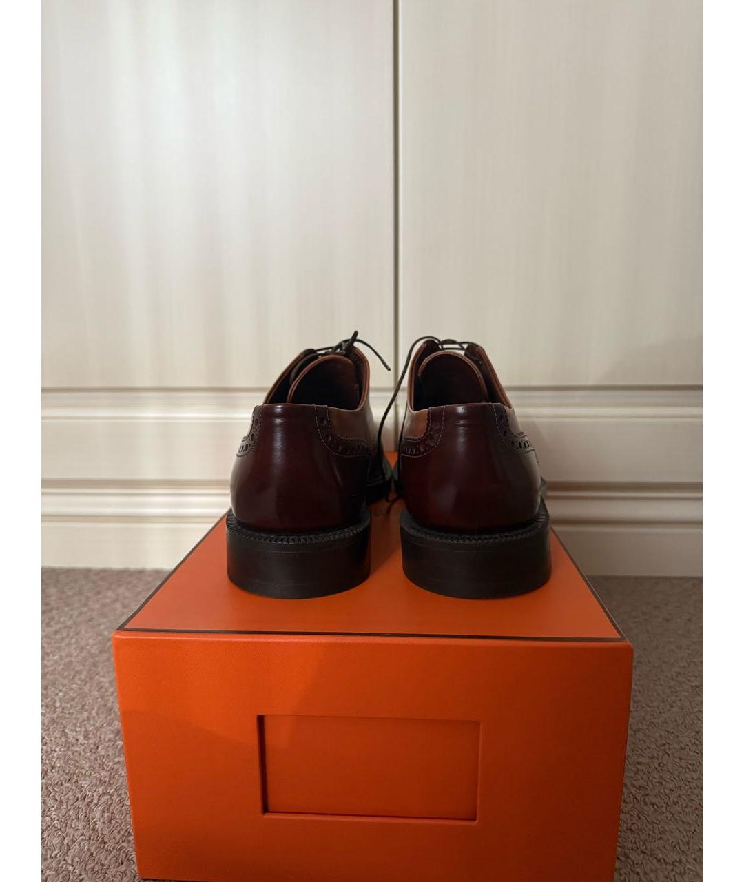 LOUIS VUITTON Коричневые кожаные туфли, фото 4
