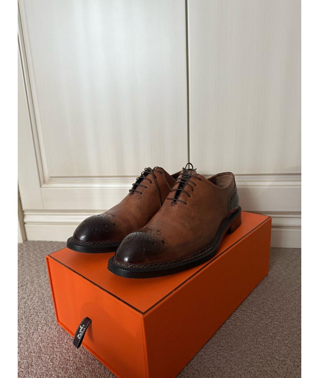 LOUIS VUITTON Коричневые кожаные туфли, фото 6