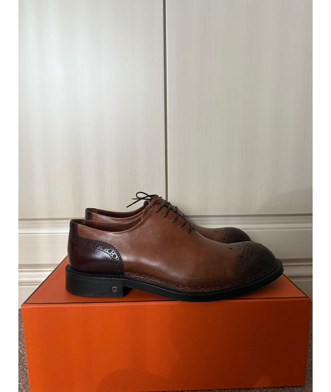 LOUIS VUITTON Коричневые кожаные туфли, фото 3