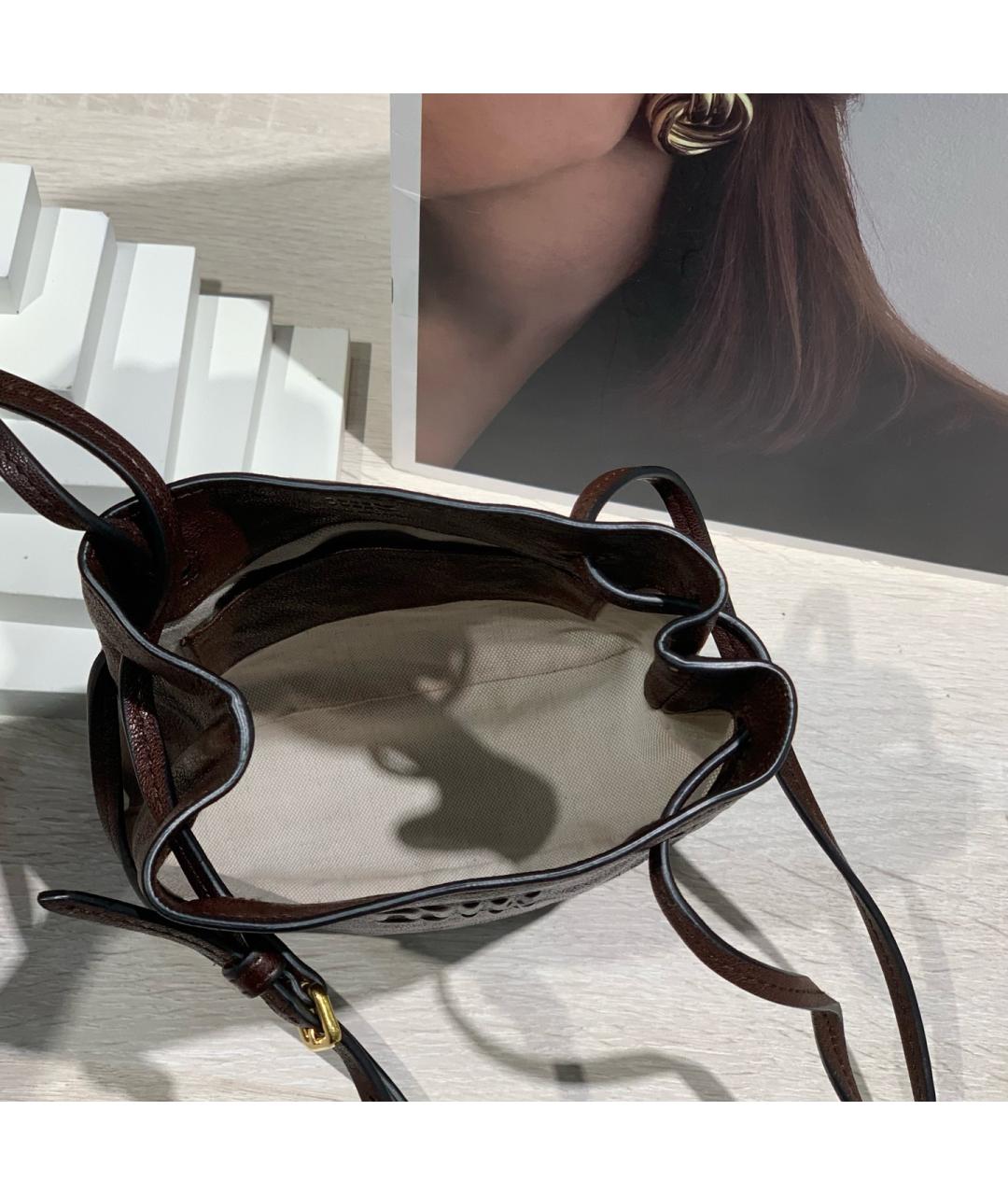 MIU MIU Коричневая кожаная сумка через плечо, фото 6