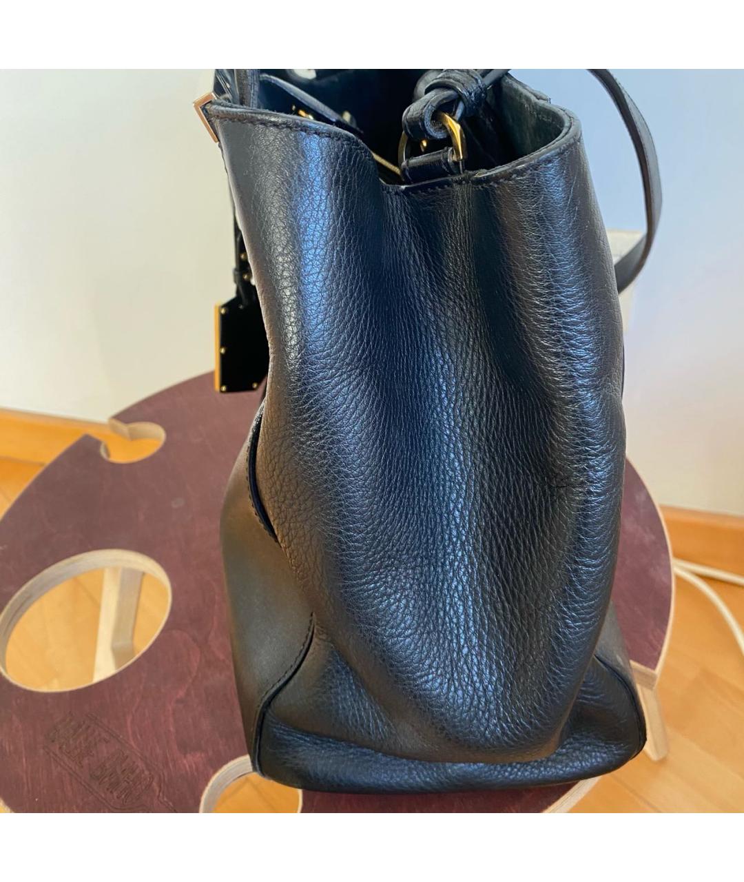 FENDI Черная кожаная сумка тоут, фото 4