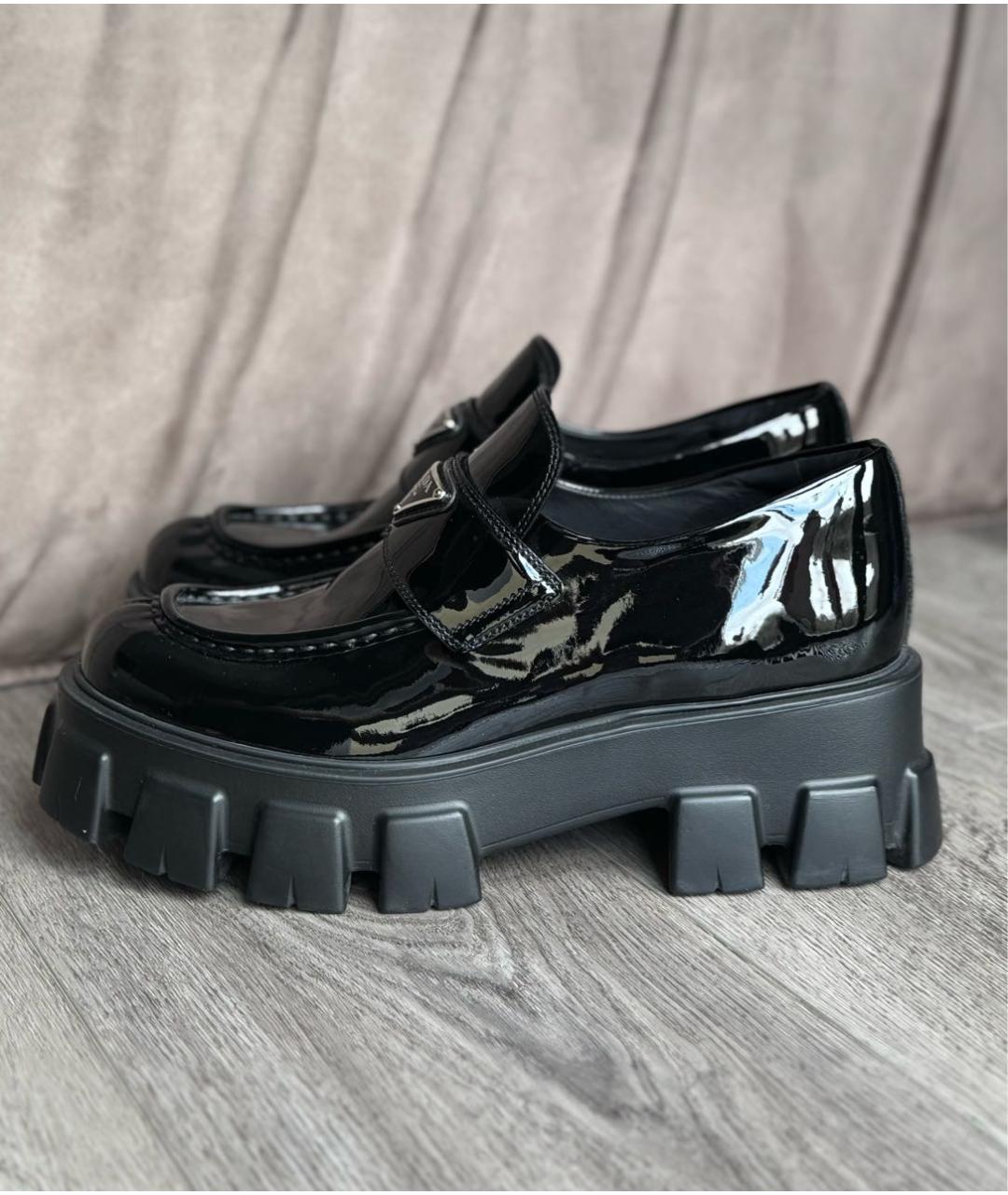 PRADA Черные лоферы из лакированной кожи, фото 2