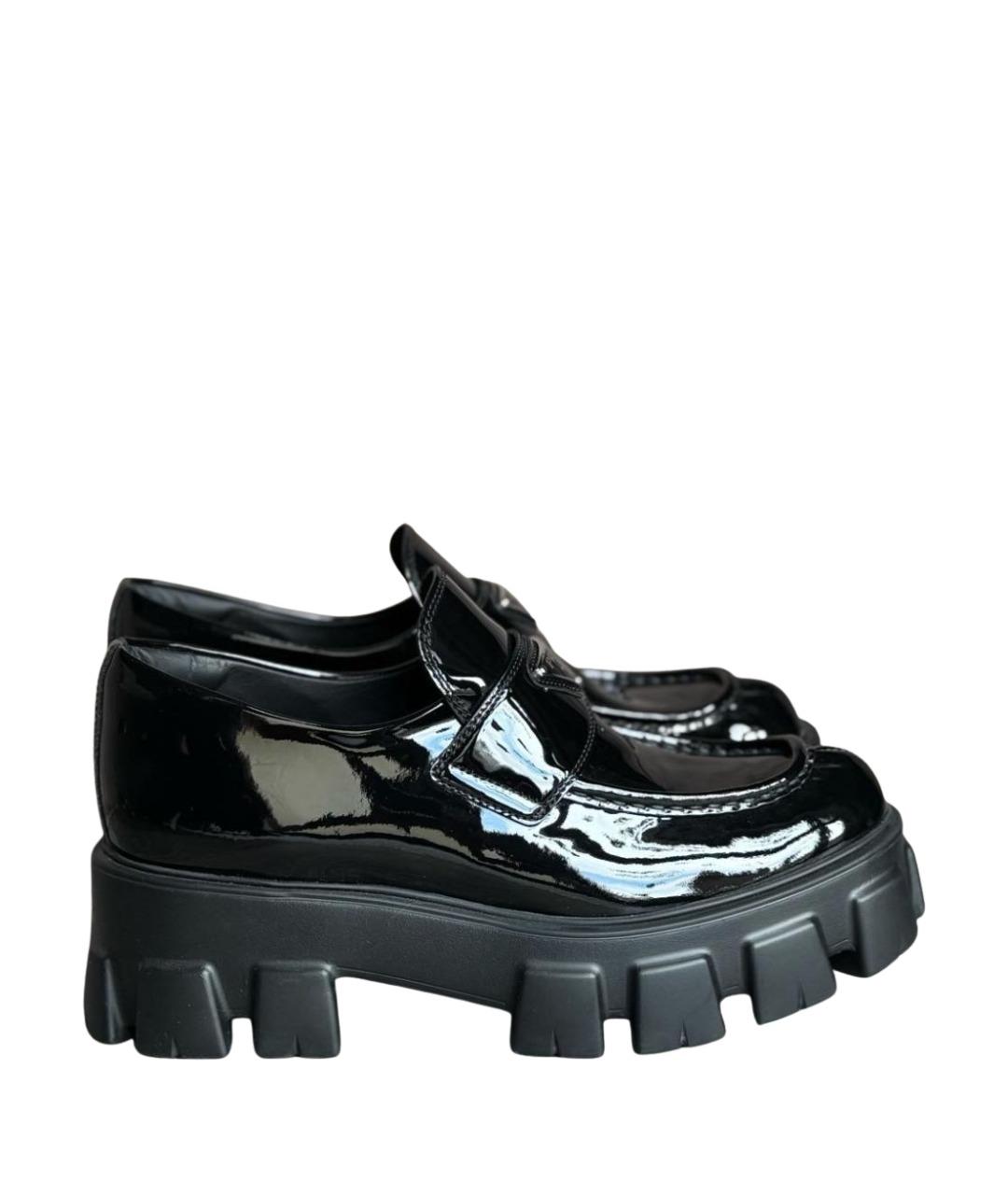 PRADA Черные лоферы из лакированной кожи, фото 1