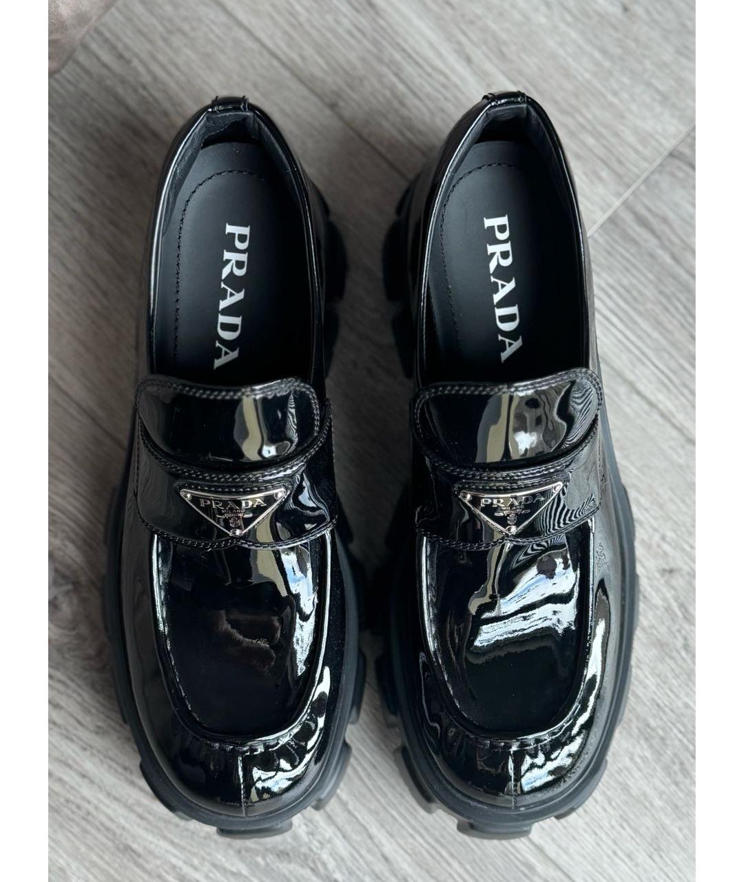 PRADA Черные лоферы из лакированной кожи, фото 4