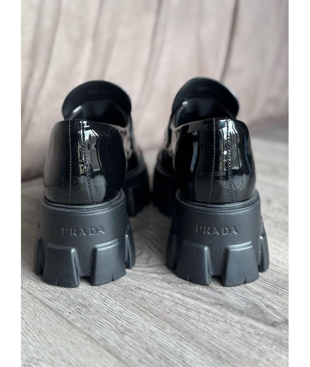 PRADA Черные лоферы из лакированной кожи, фото 5