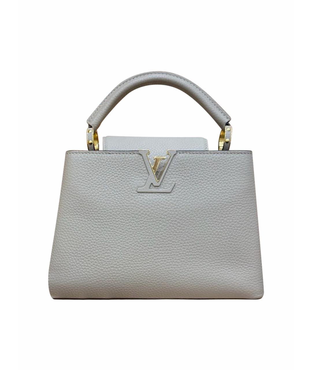 LOUIS VUITTON Серая кожаная сумка с короткими ручками, фото 1