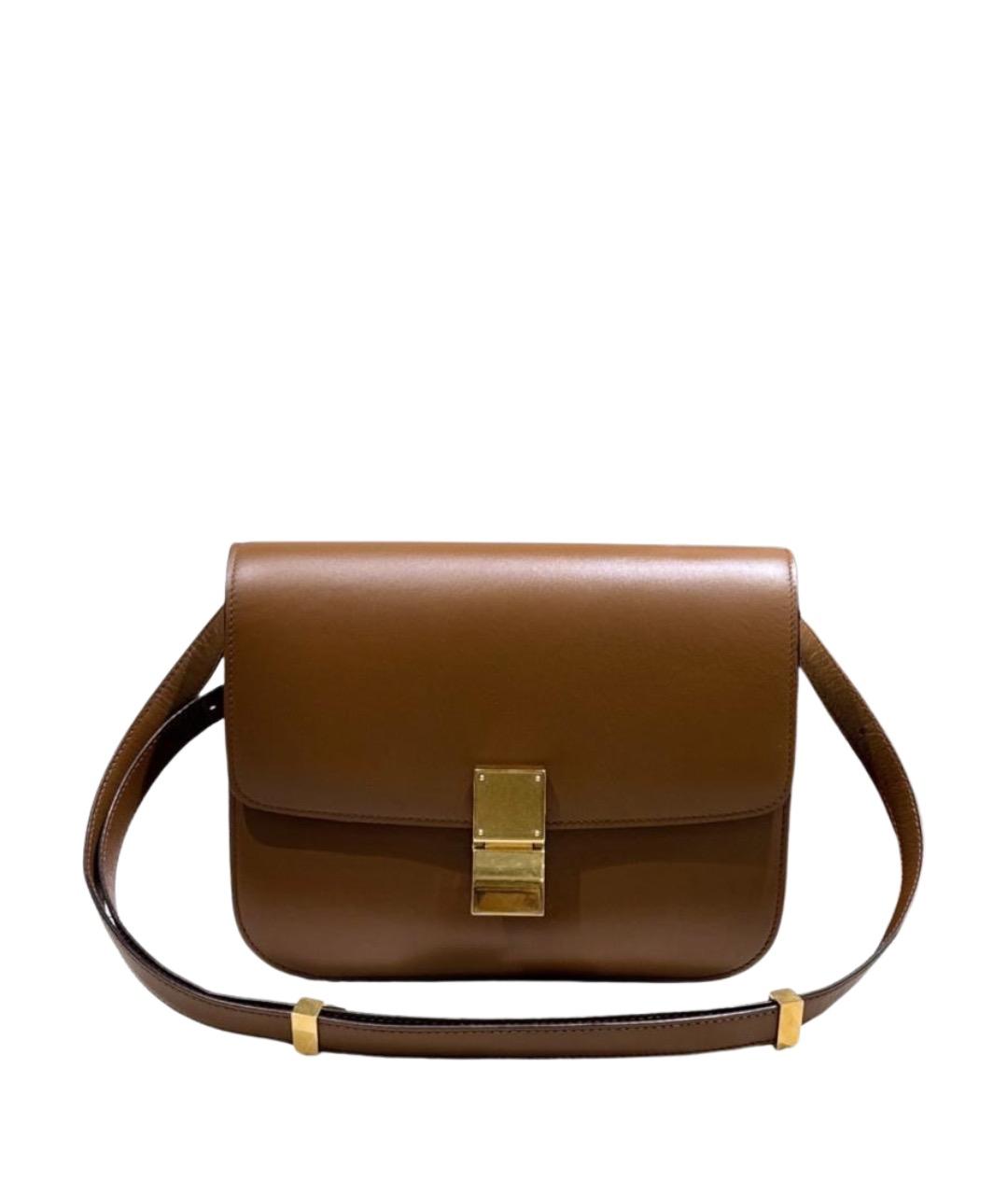 CELINE Коричневая кожаная сумка через плечо, фото 1