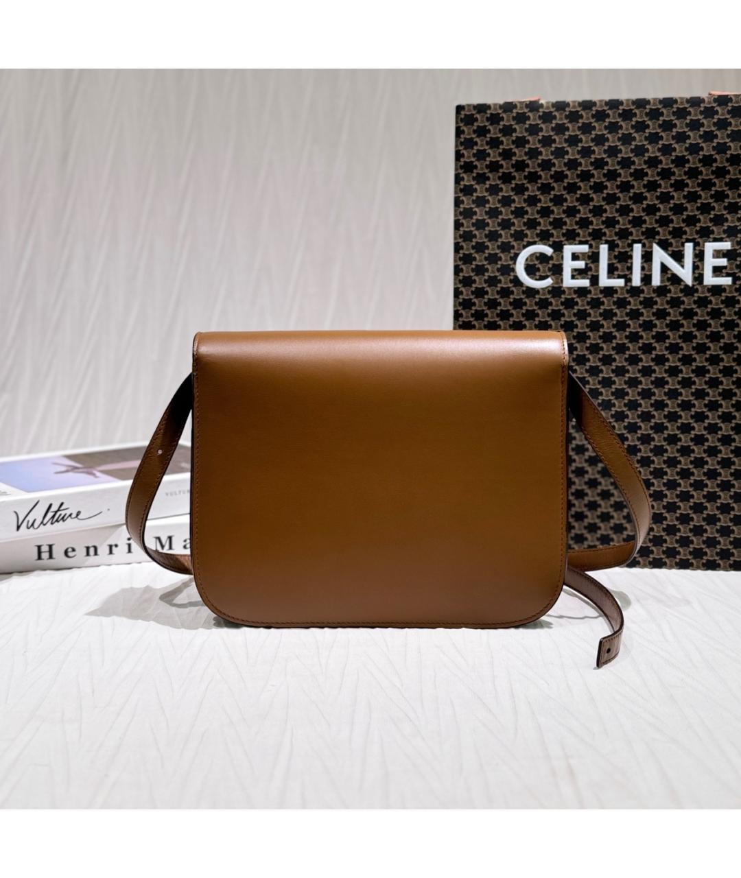 CELINE Коричневая кожаная сумка через плечо, фото 3