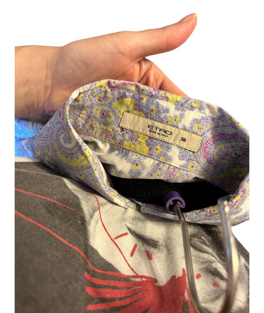 ETRO Голубая хлопковая рубашка, фото 6