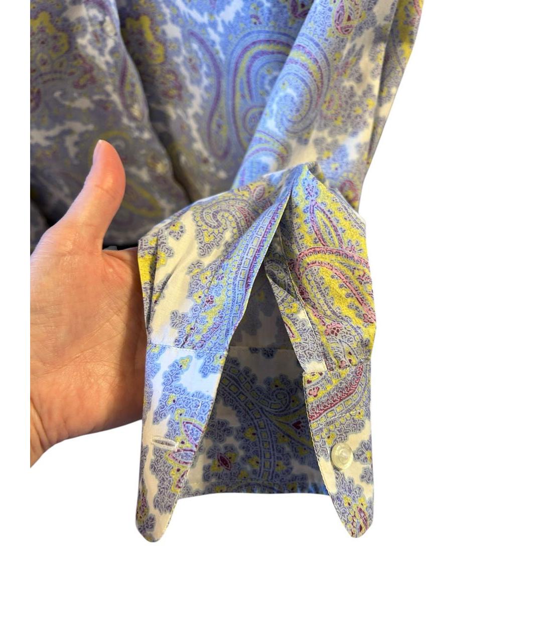 ETRO Голубая хлопковая рубашка, фото 4