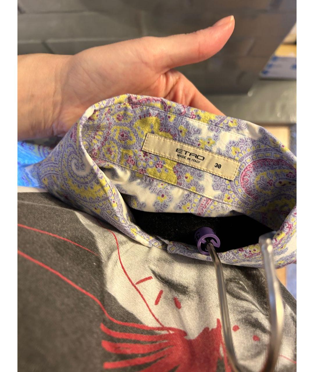 ETRO Голубая хлопковая рубашка, фото 7