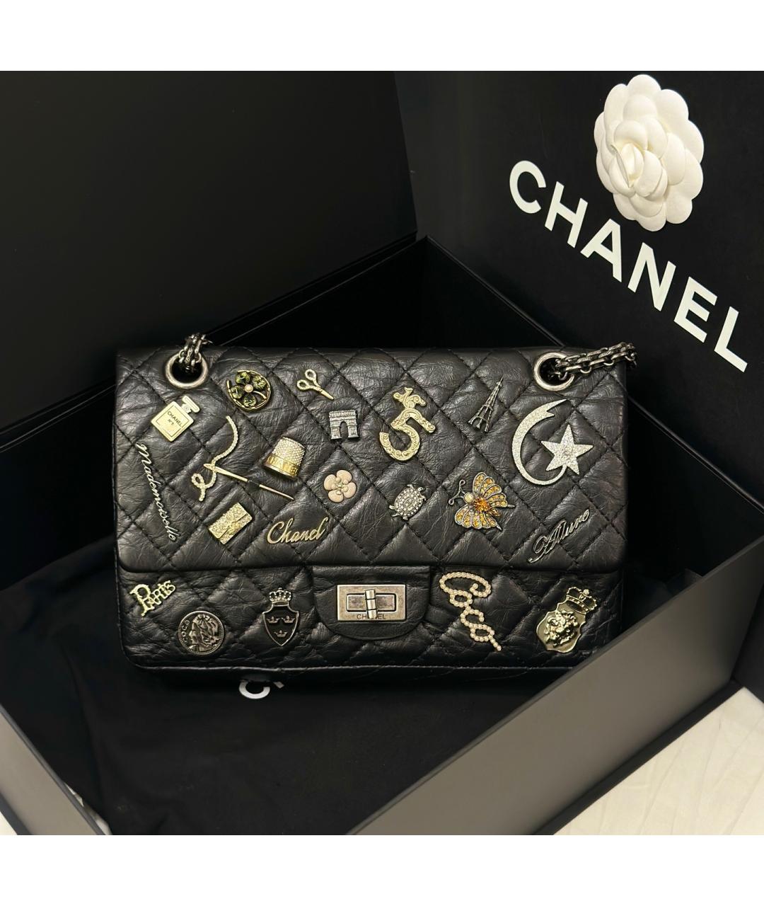 CHANEL Черная кожаная сумка через плечо, фото 8