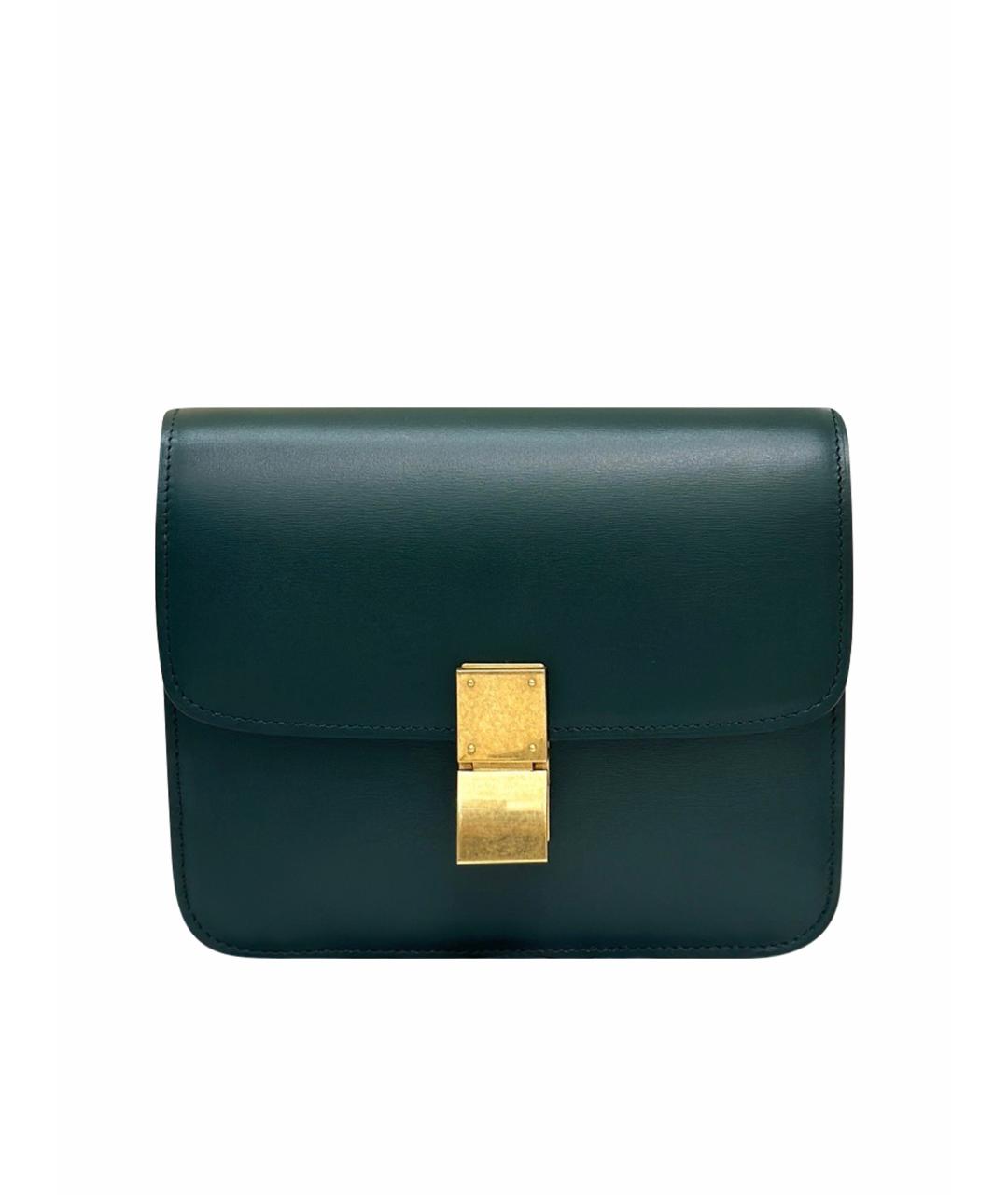 CELINE Зеленая кожаная сумка через плечо, фото 1