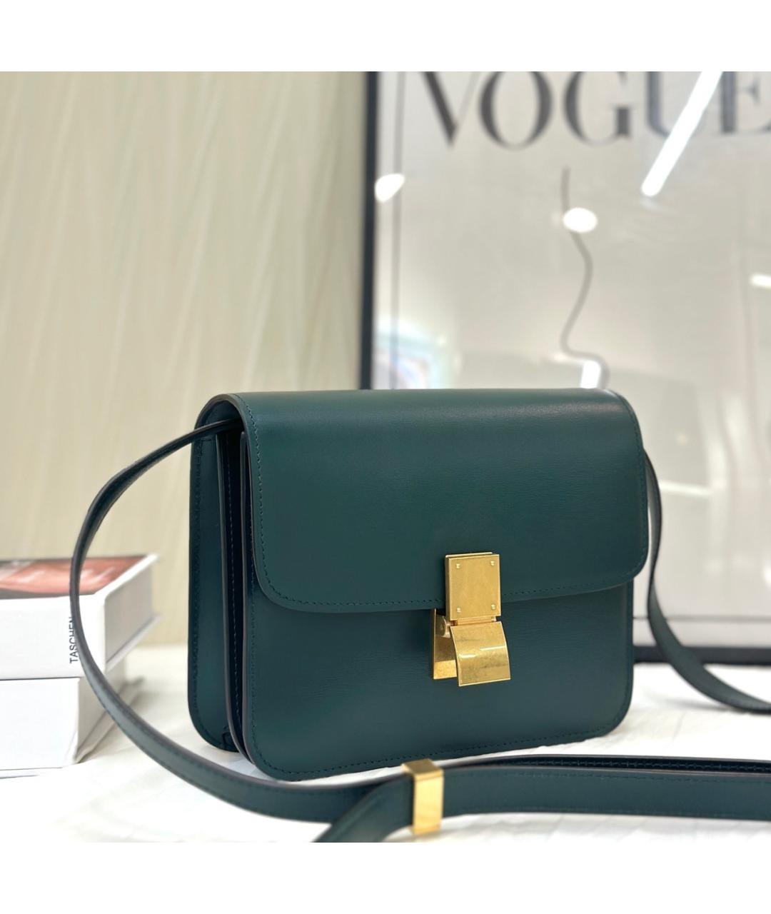 CELINE Зеленая кожаная сумка через плечо, фото 3