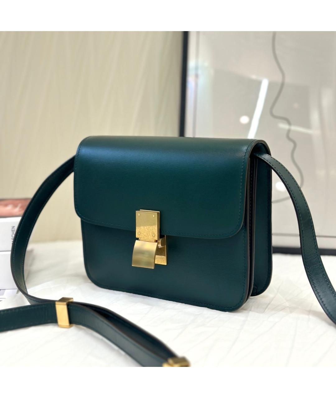 CELINE Зеленая кожаная сумка через плечо, фото 4