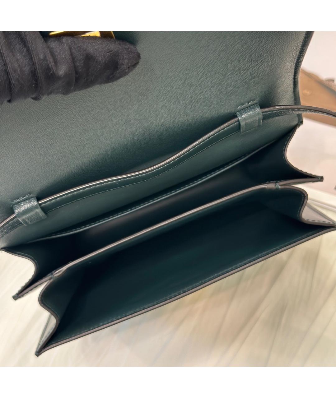 CELINE Зеленая кожаная сумка через плечо, фото 6