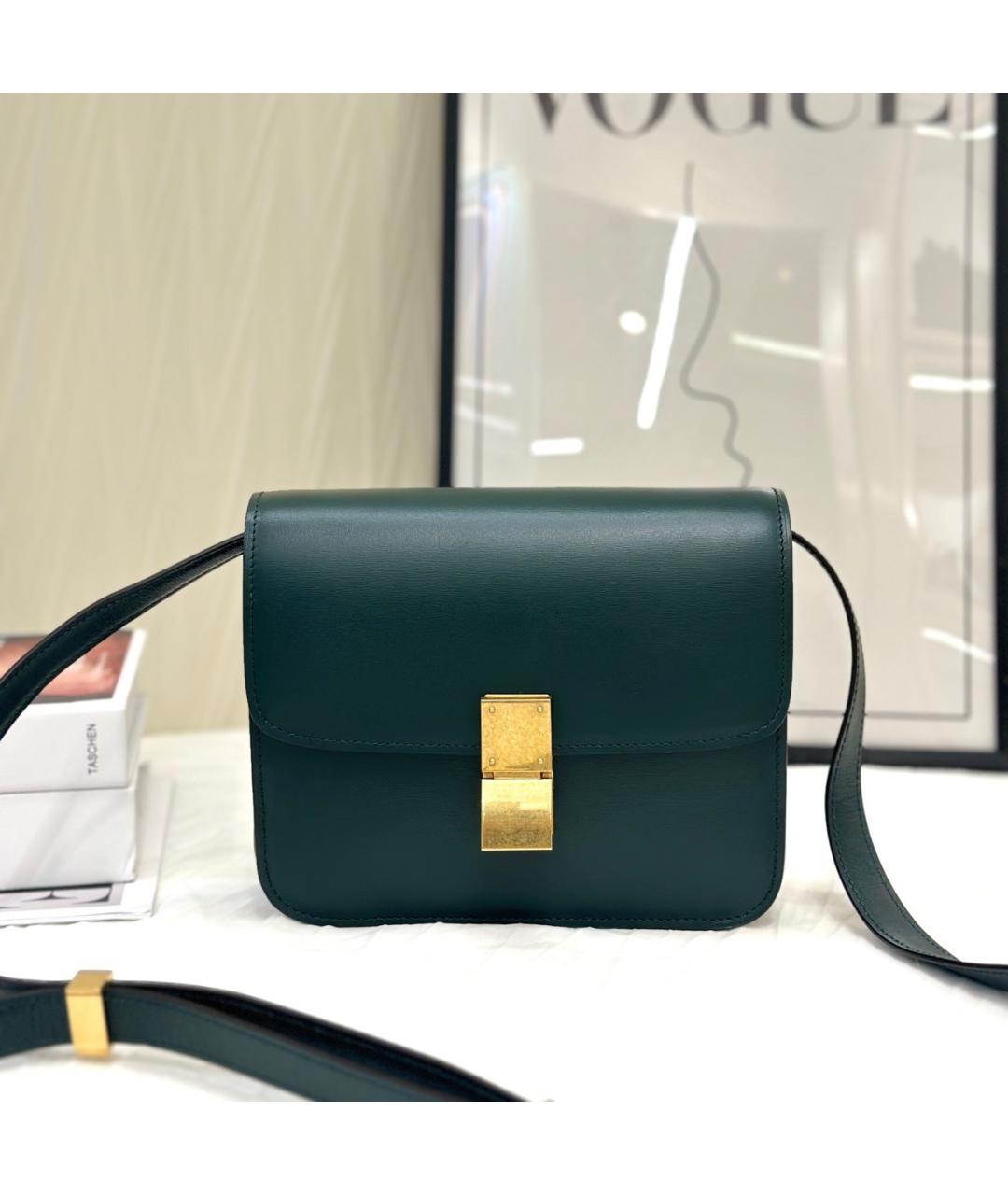 CELINE Зеленая кожаная сумка через плечо, фото 8