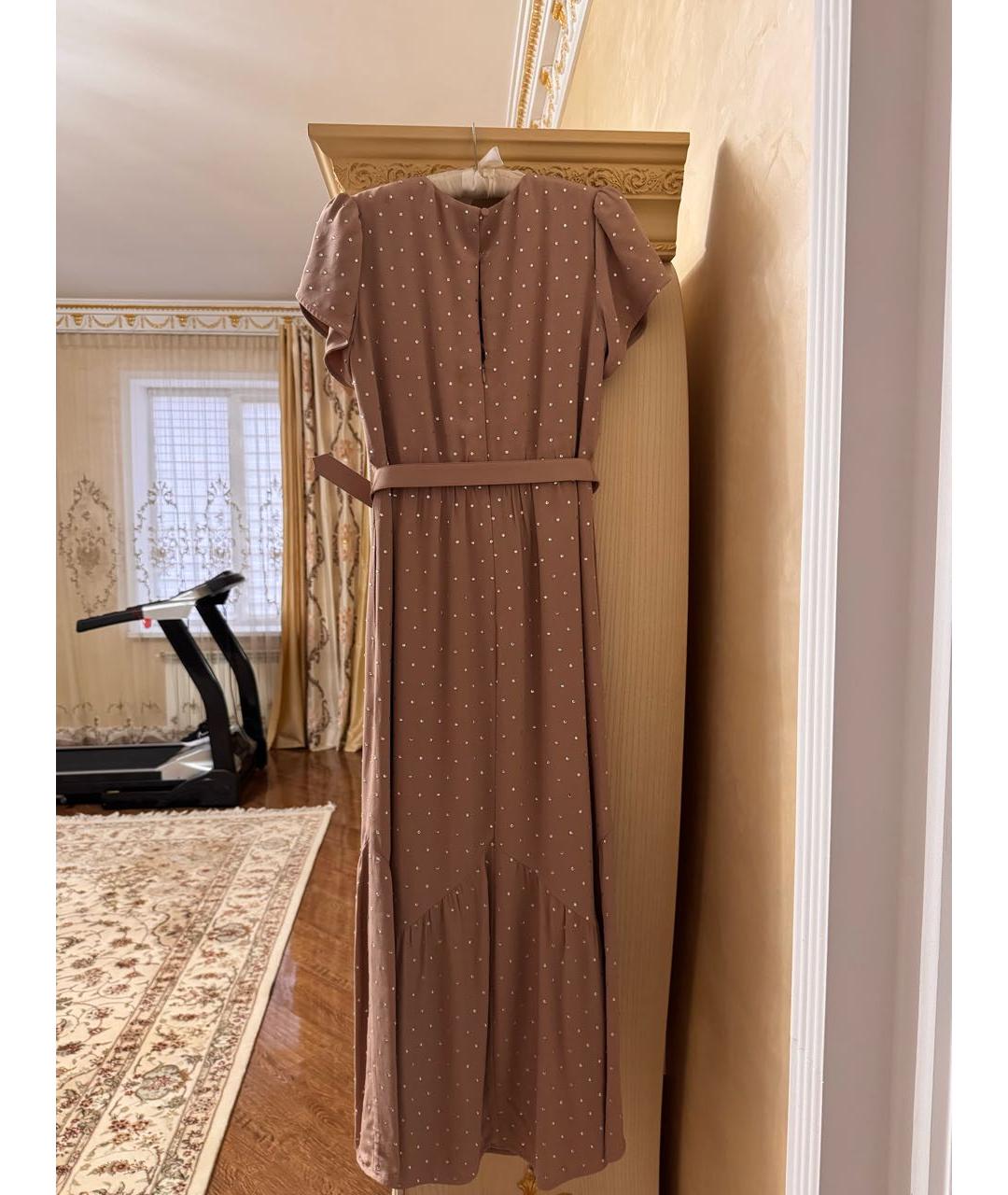 SELF-PORTRAIT Бежевое вискозное вечернее платье, фото 2