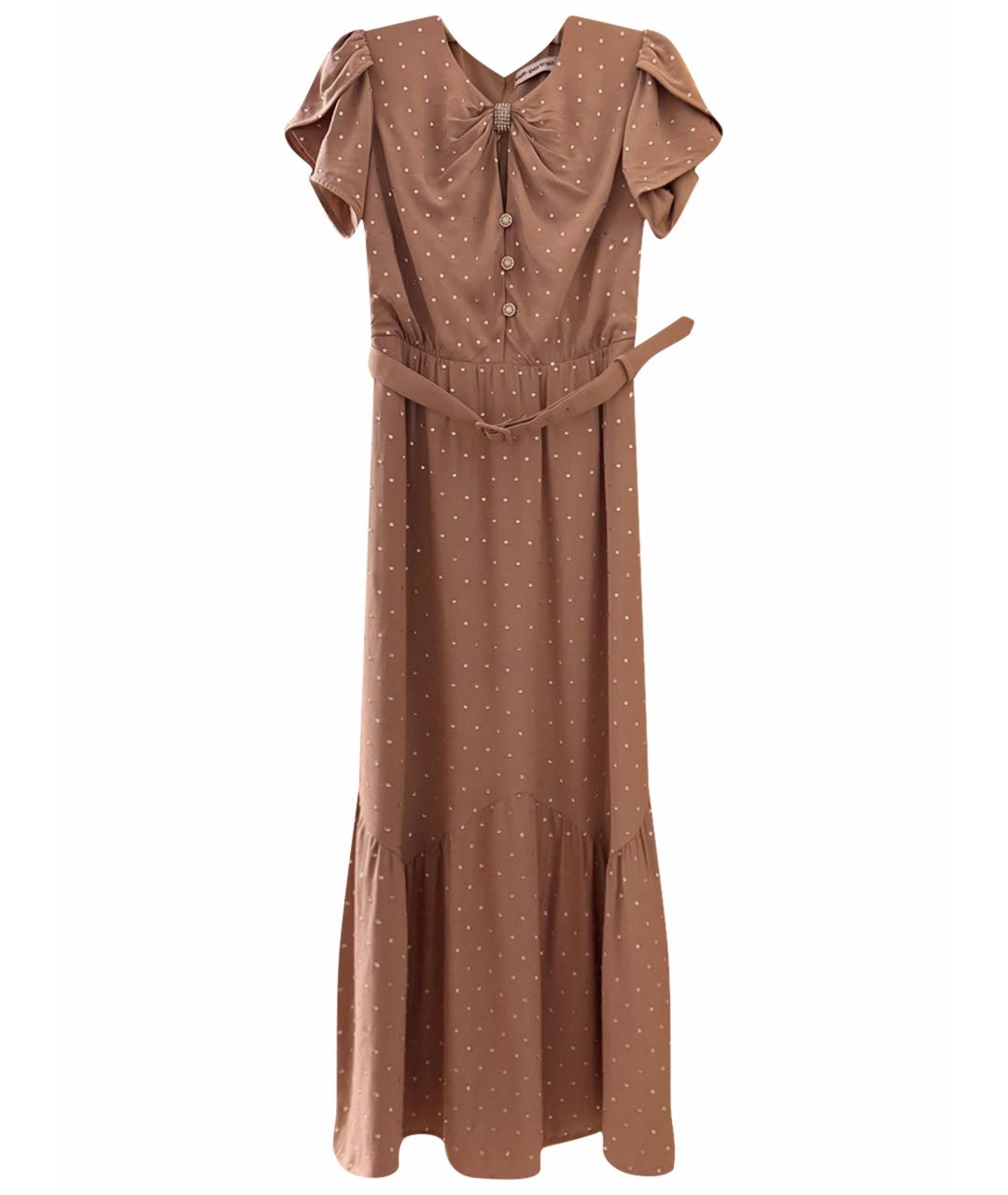 SELF-PORTRAIT Бежевое вискозное вечернее платье, фото 1