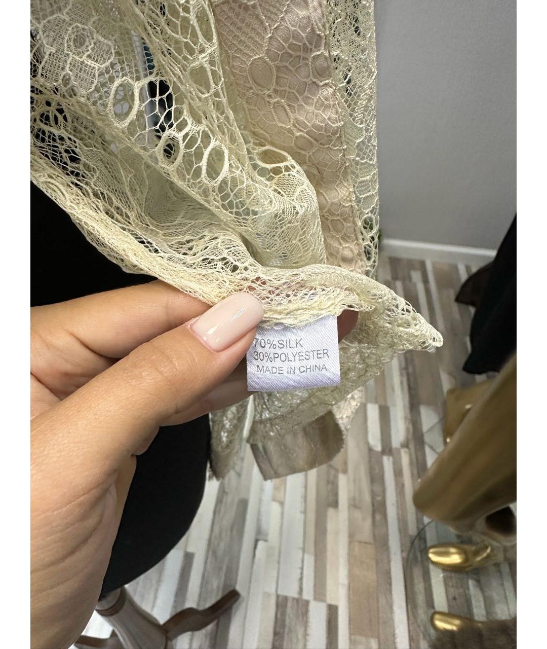 VALENTINO Бежевая кружевная блузы, фото 3
