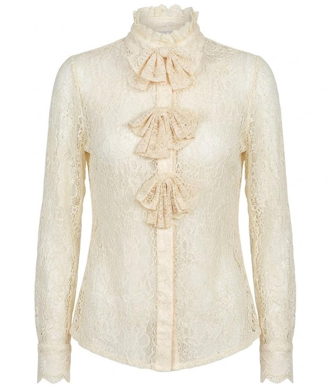 VALENTINO Бежевая кружевная блузы, фото 1