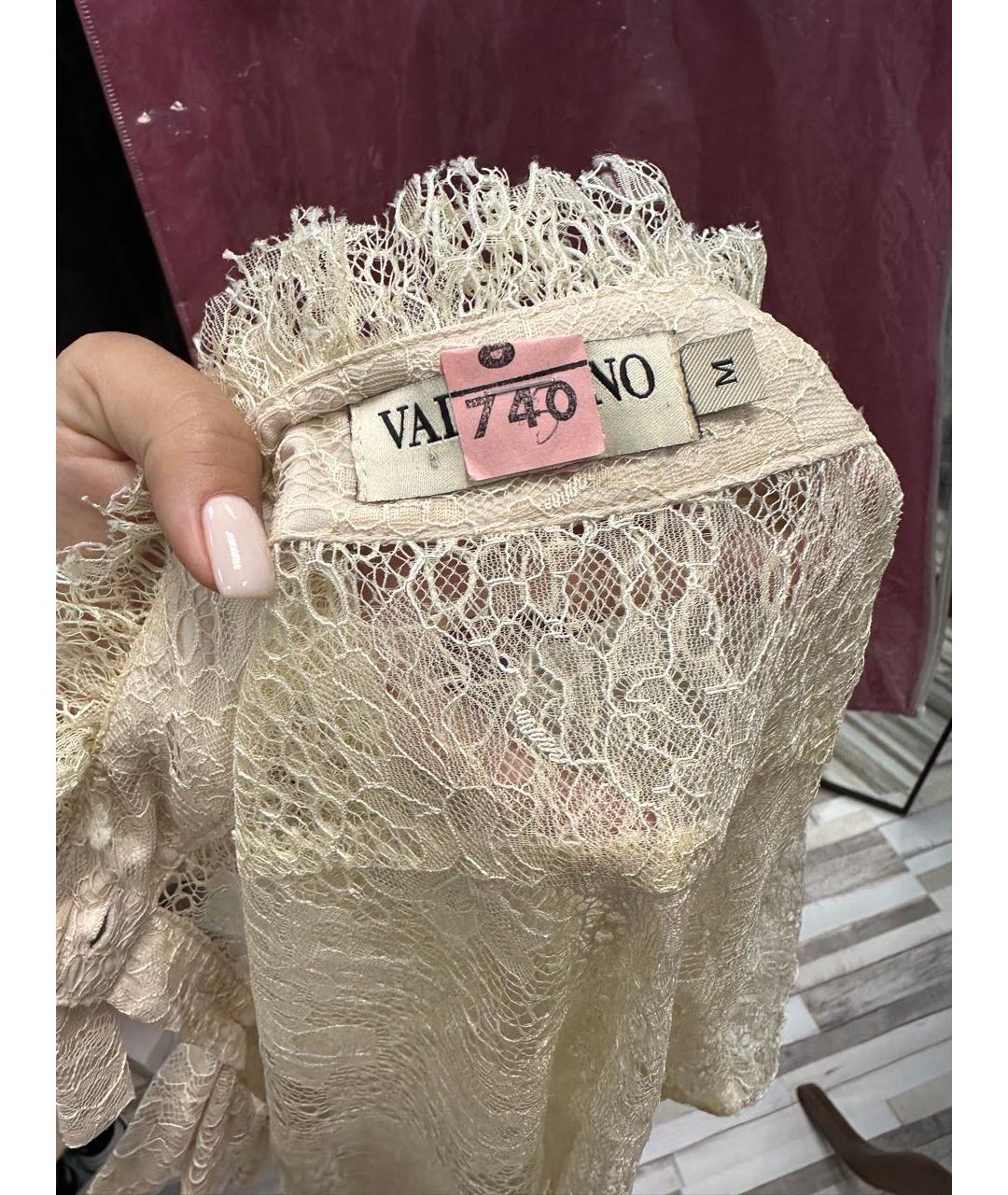 VALENTINO Бежевая кружевная блузы, фото 2