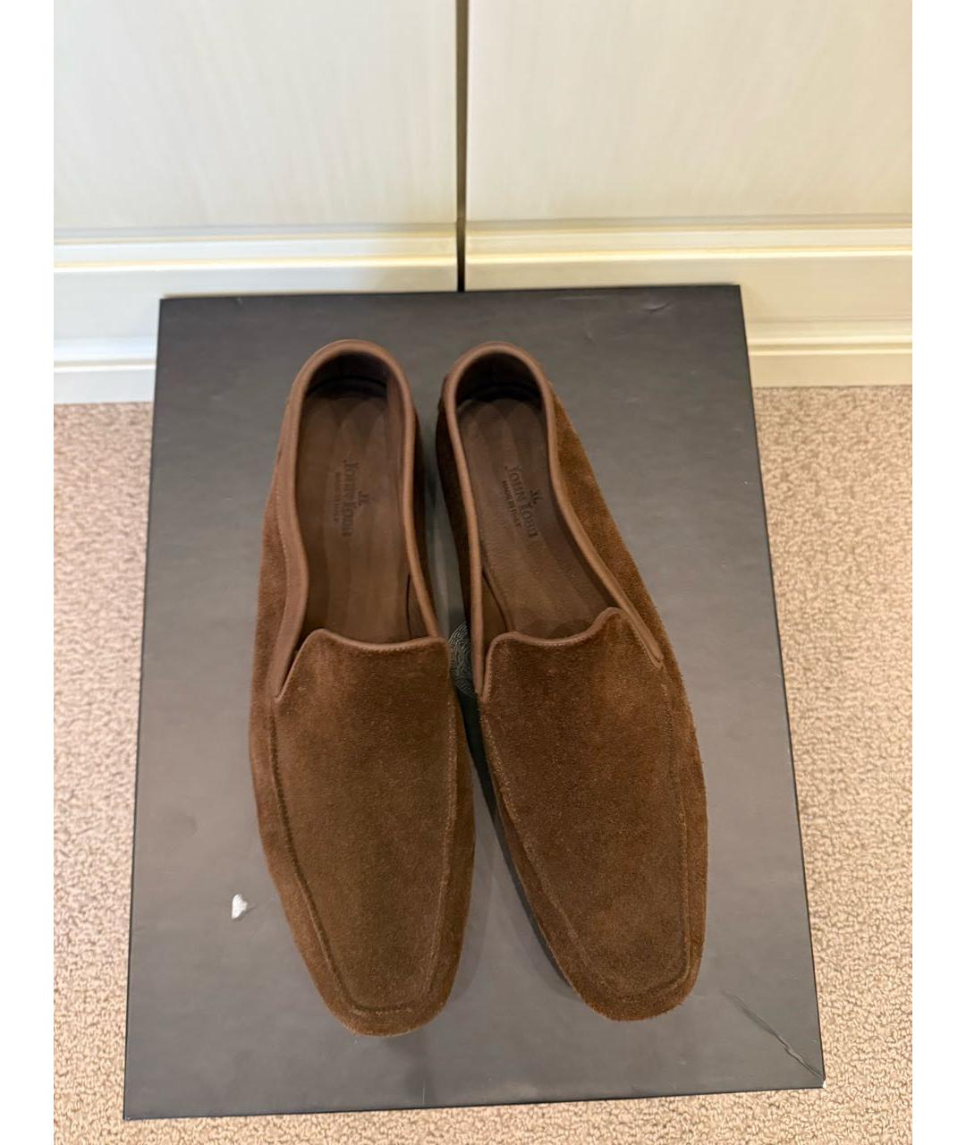 JOHN LOBB Коричневые замшевые лоферы, фото 5
