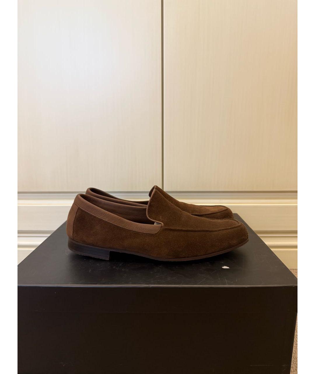 JOHN LOBB Коричневые замшевые лоферы, фото 3