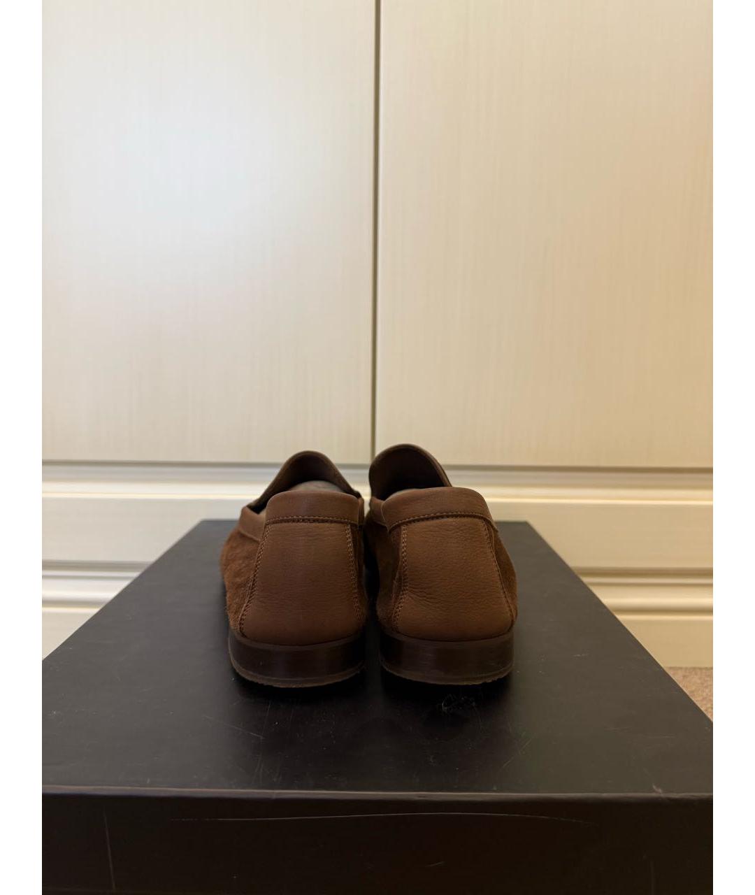 JOHN LOBB Коричневые замшевые лоферы, фото 4