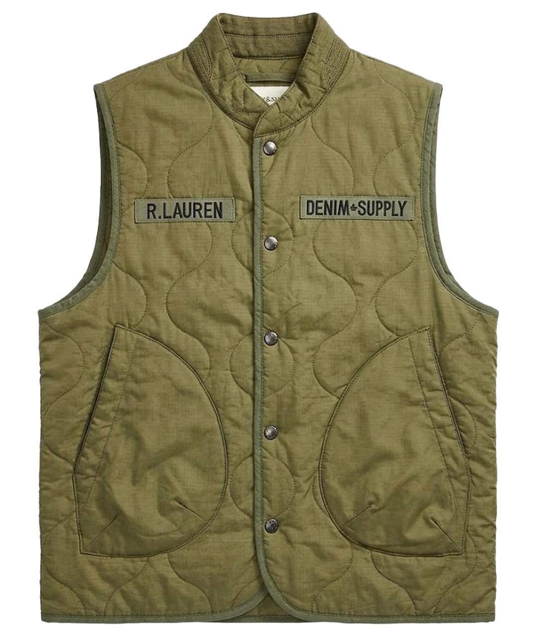 RALPH LAUREN Хаки полиамидовый жилет, фото 1