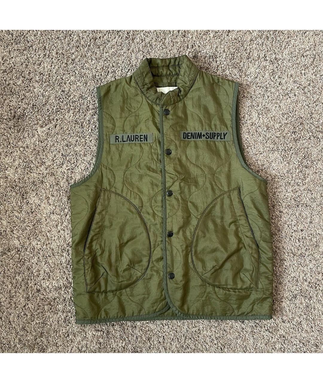 RALPH LAUREN Хаки полиамидовый жилет, фото 7