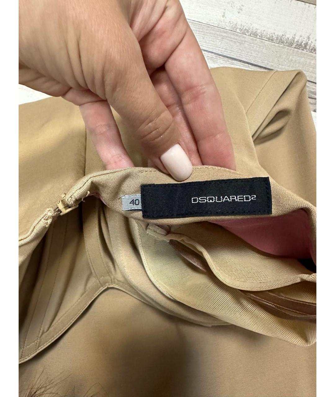 DSQUARED2 Бежевое коктейльное платье, фото 2