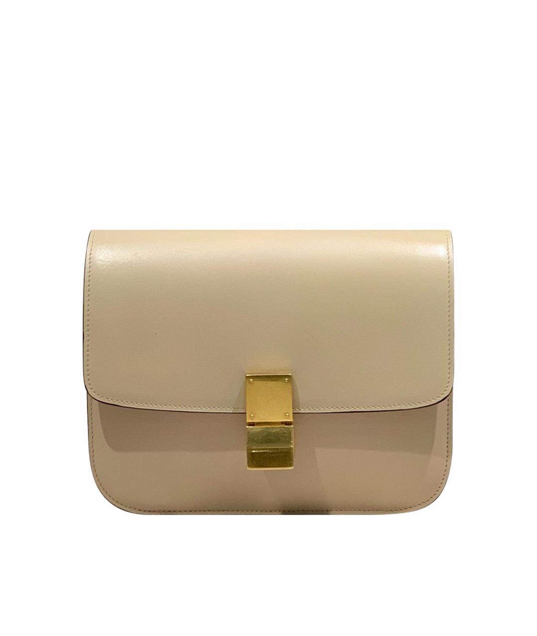 CELINE Бежевая кожаная сумка через плечо, фото 1