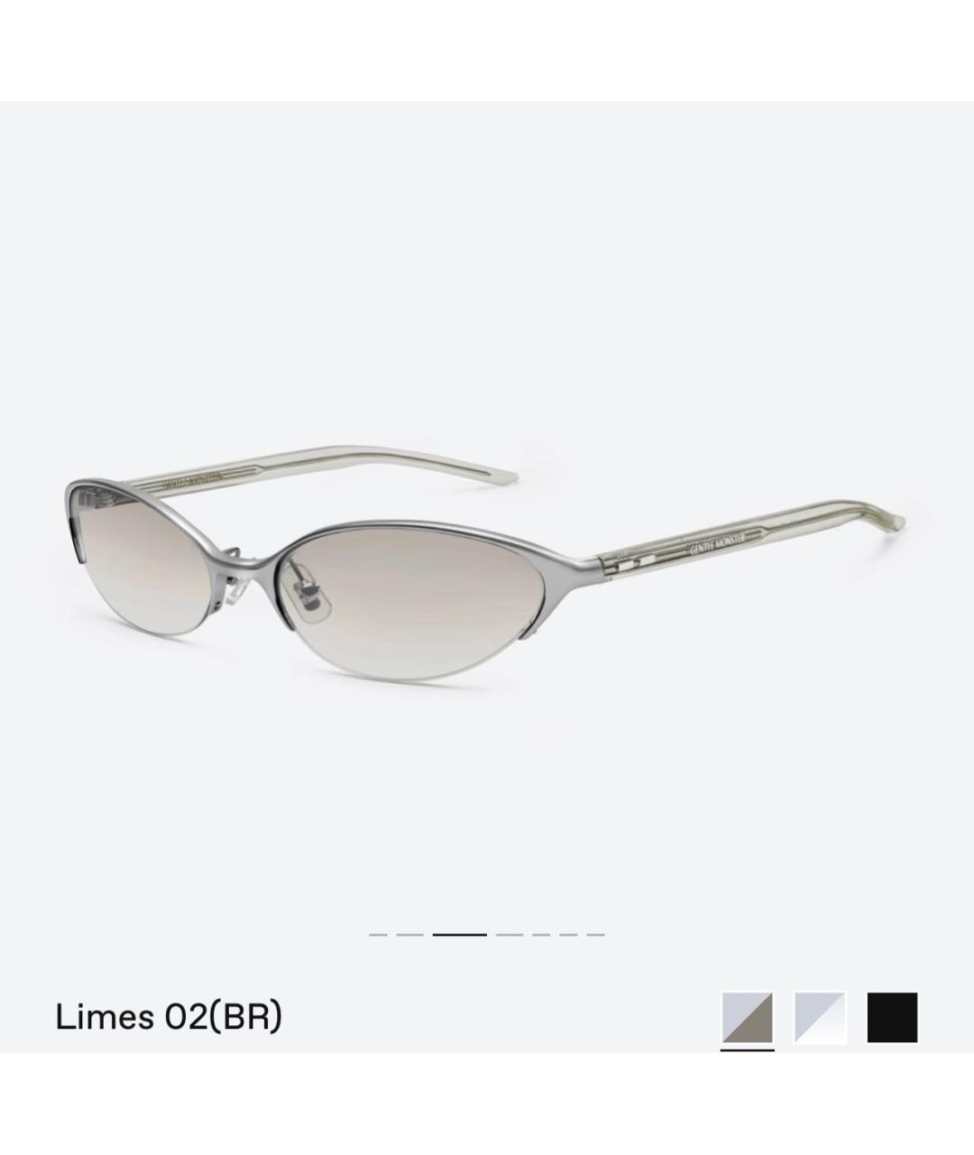 GENTLE MONSTER Серебряные металлические солнцезащитные очки, фото 5