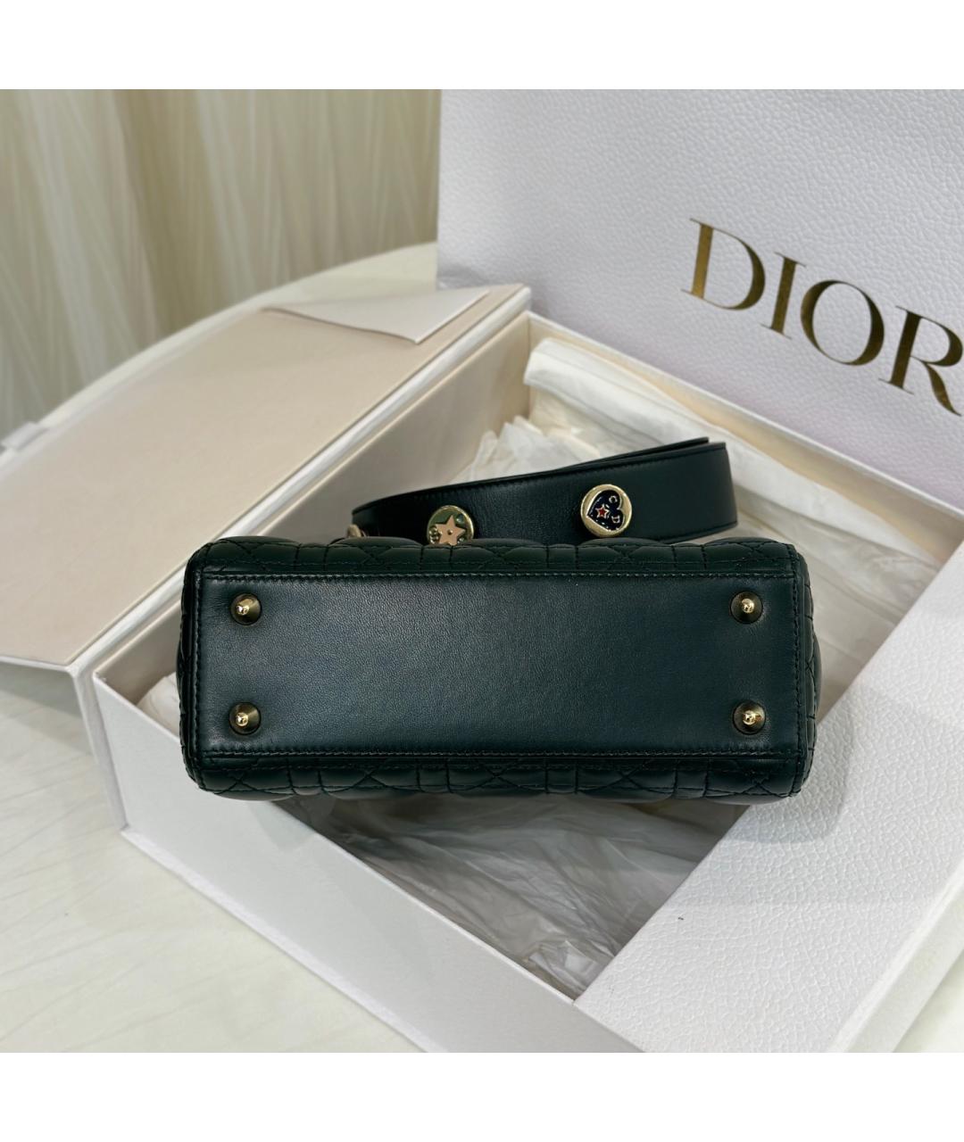 CHRISTIAN DIOR Зеленая кожаная сумка с короткими ручками, фото 5