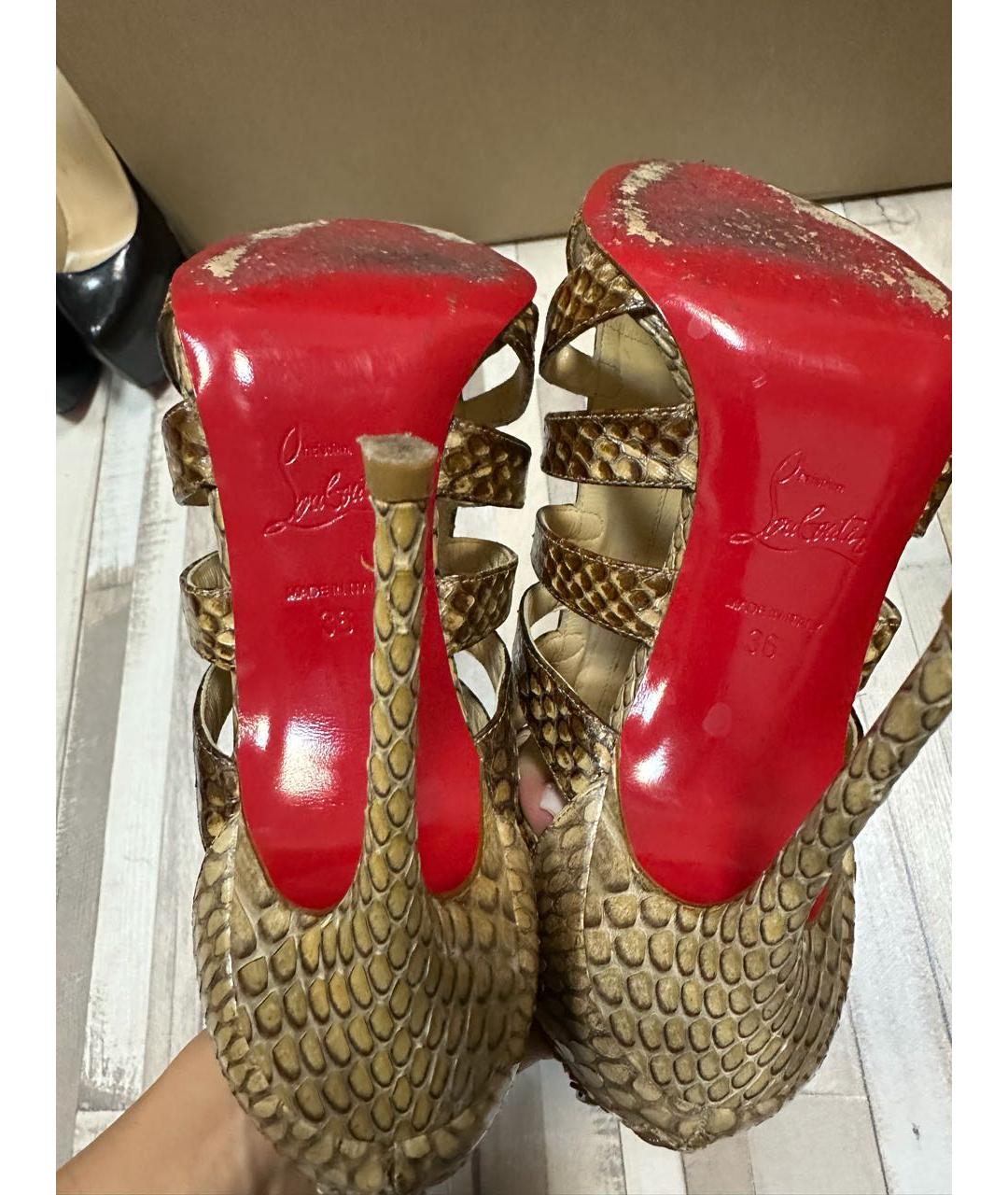 CHRISTIAN LOUBOUTIN Мульти босоножки из экзотической кожи, фото 4