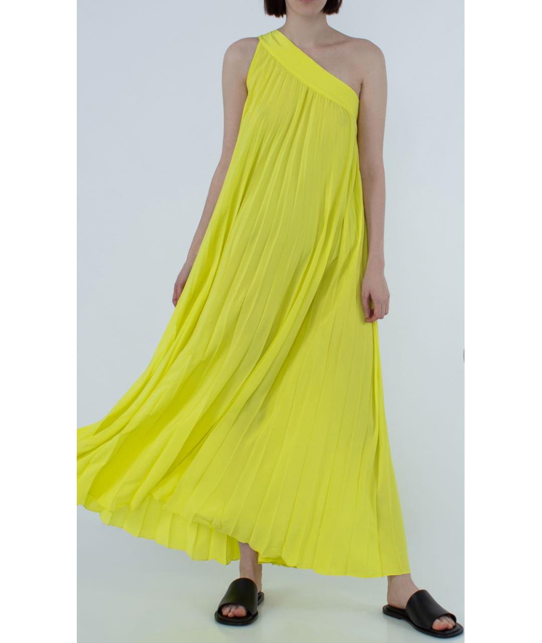 P.A.R.O.S.H. Желтое полиэстеровое повседневное платье, фото 7