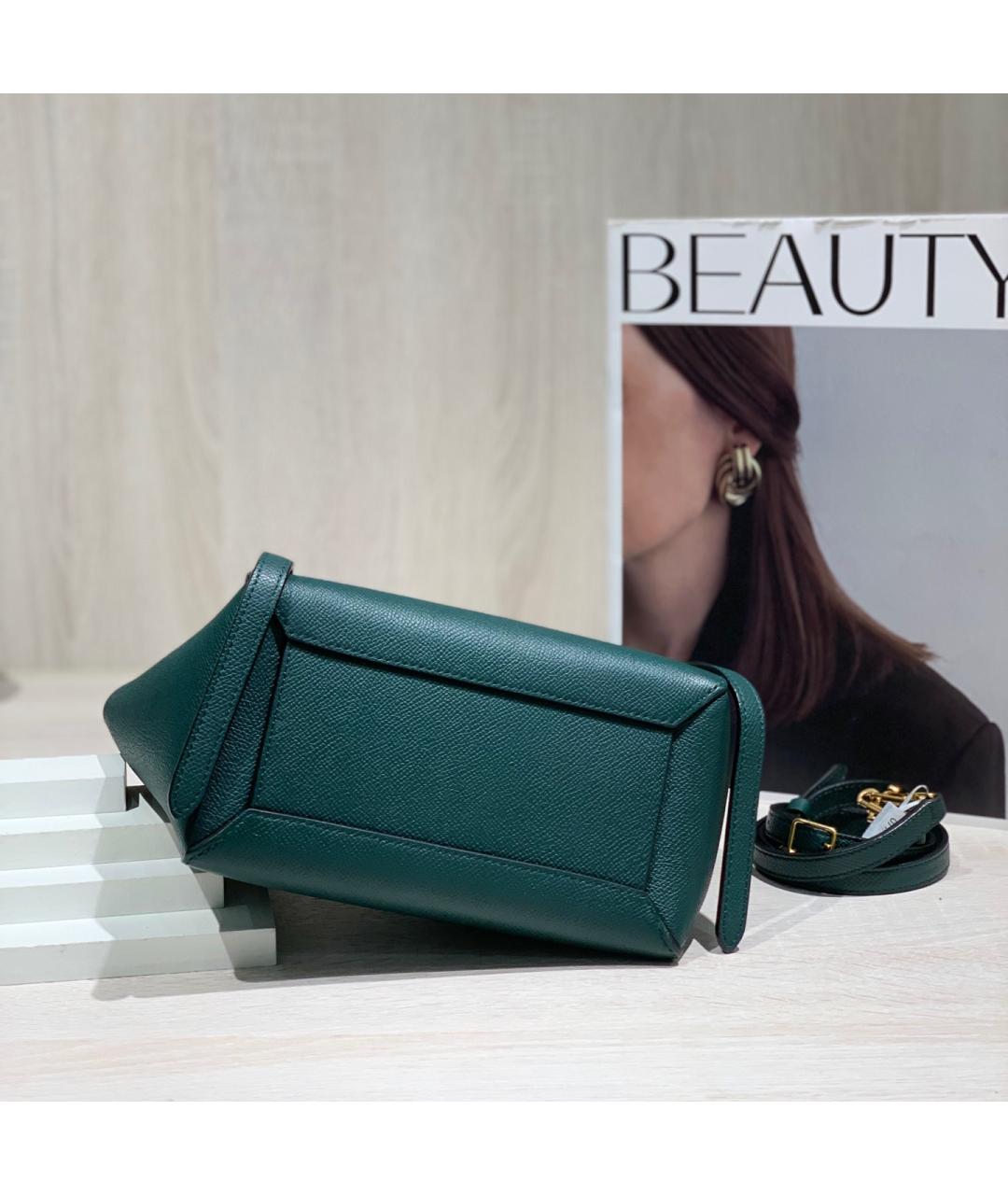 CELINE Зеленая кожаная сумка через плечо, фото 5