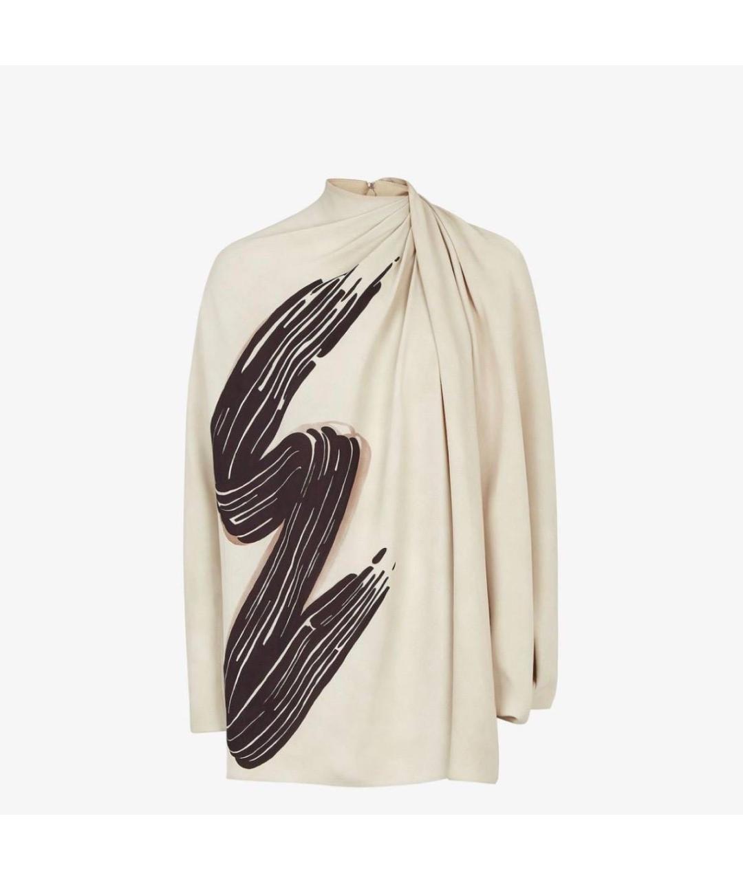FENDI Бежевая шелковая блузы, фото 4