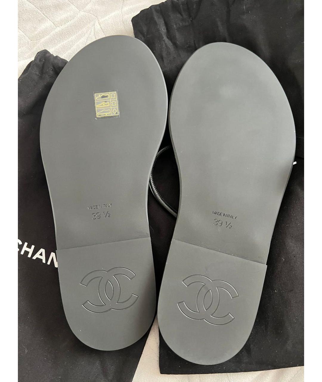 CHANEL Черные кожаные сабо, фото 3