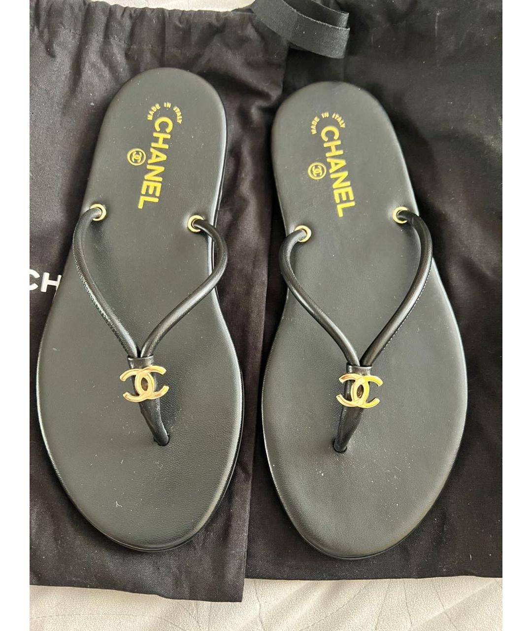 CHANEL Черные кожаные сабо, фото 2