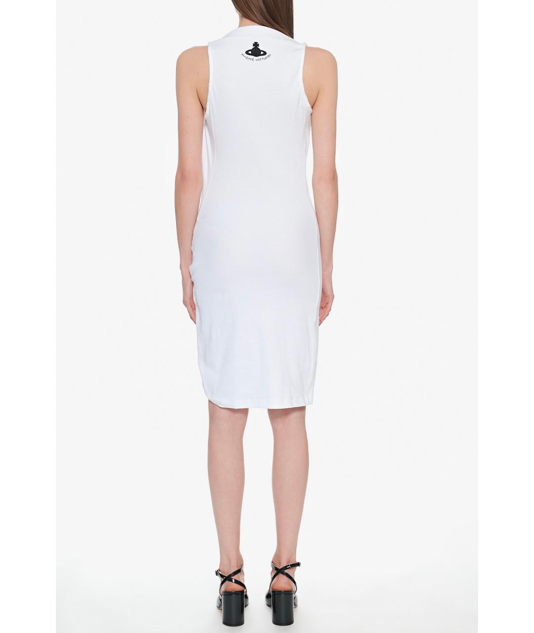 VIVIENNE WESTWOOD Белое хлопко-эластановое коктейльное платье, фото 4