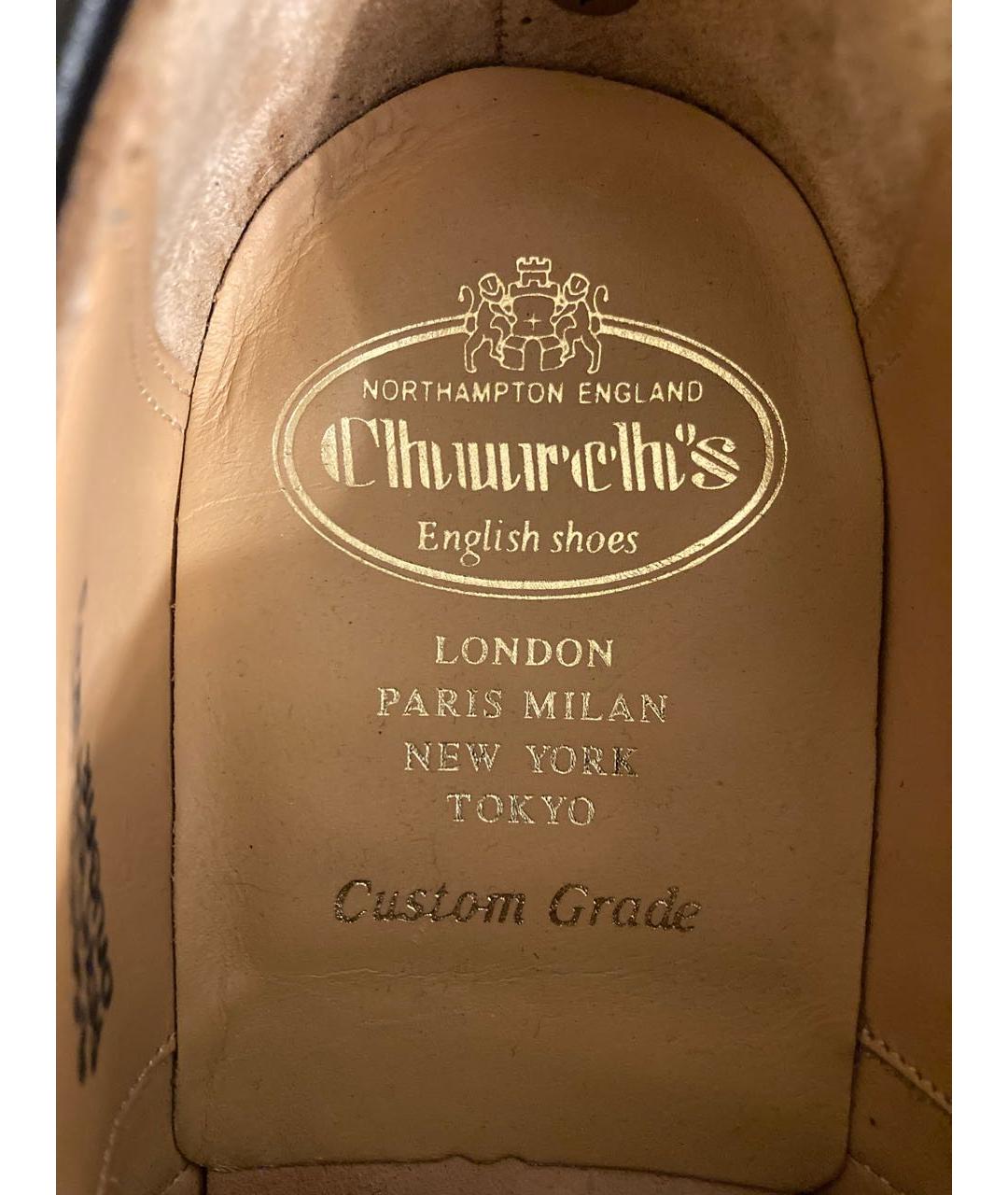 CHURCH'S Черные кожаные низкие ботинки, фото 6