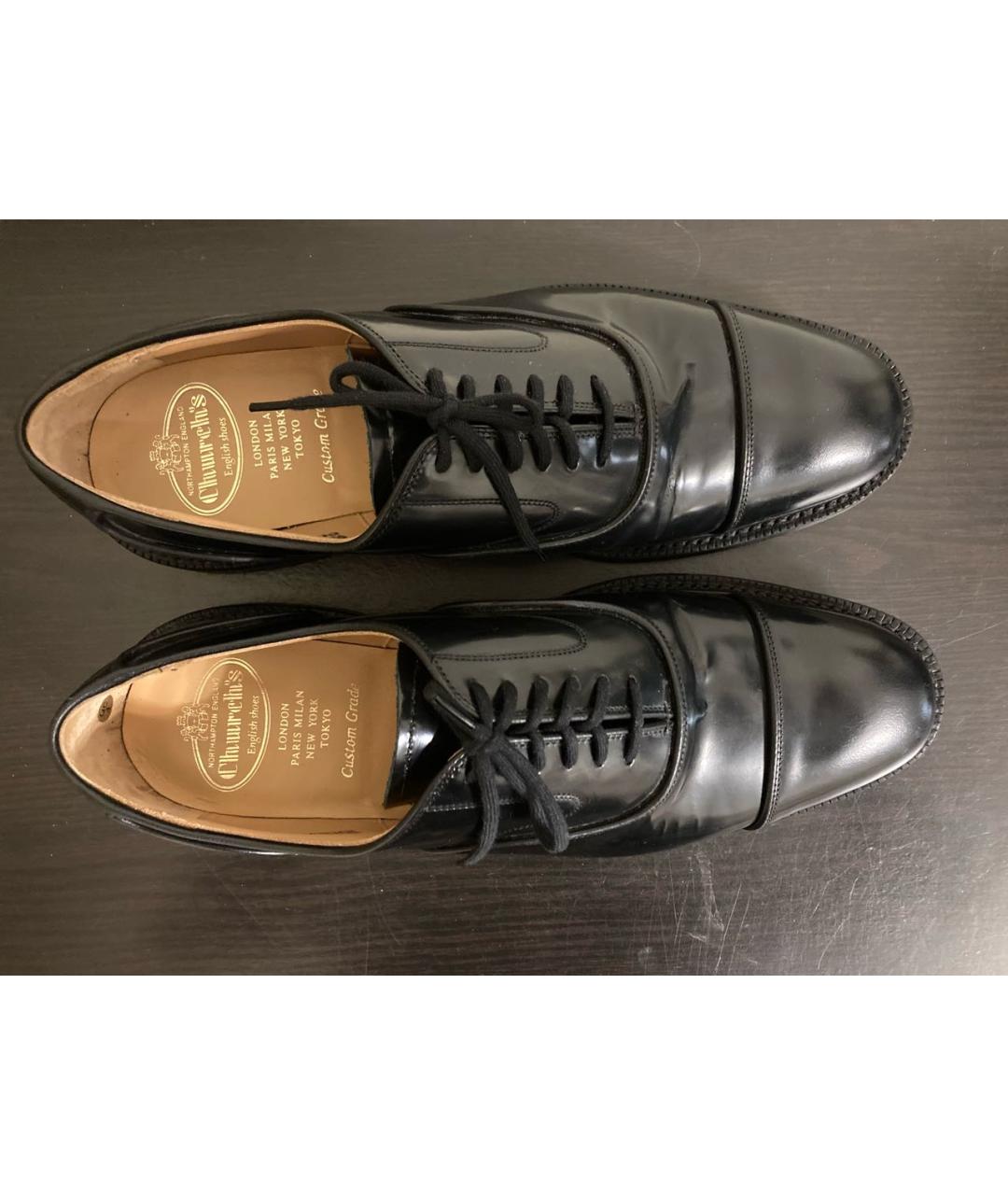 CHURCH'S Черные кожаные низкие ботинки, фото 3