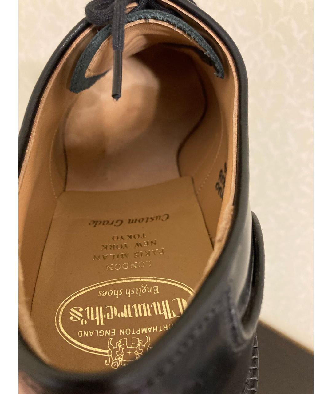 CHURCH'S Черные кожаные низкие ботинки, фото 7