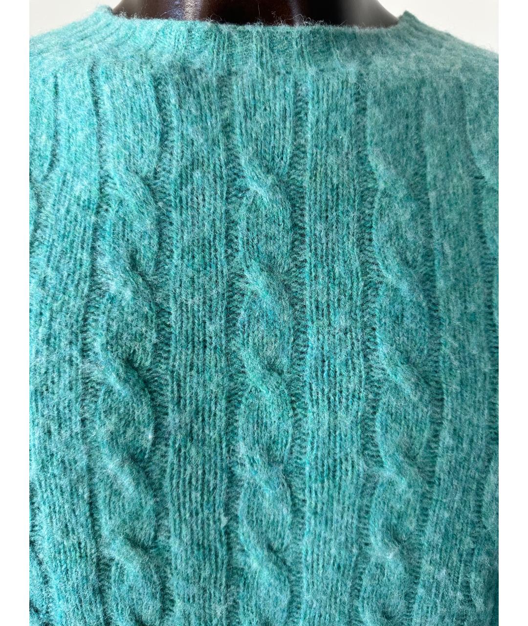 POLO RALPH LAUREN Бирюзовый шерстяной джемпер / свитер, фото 4