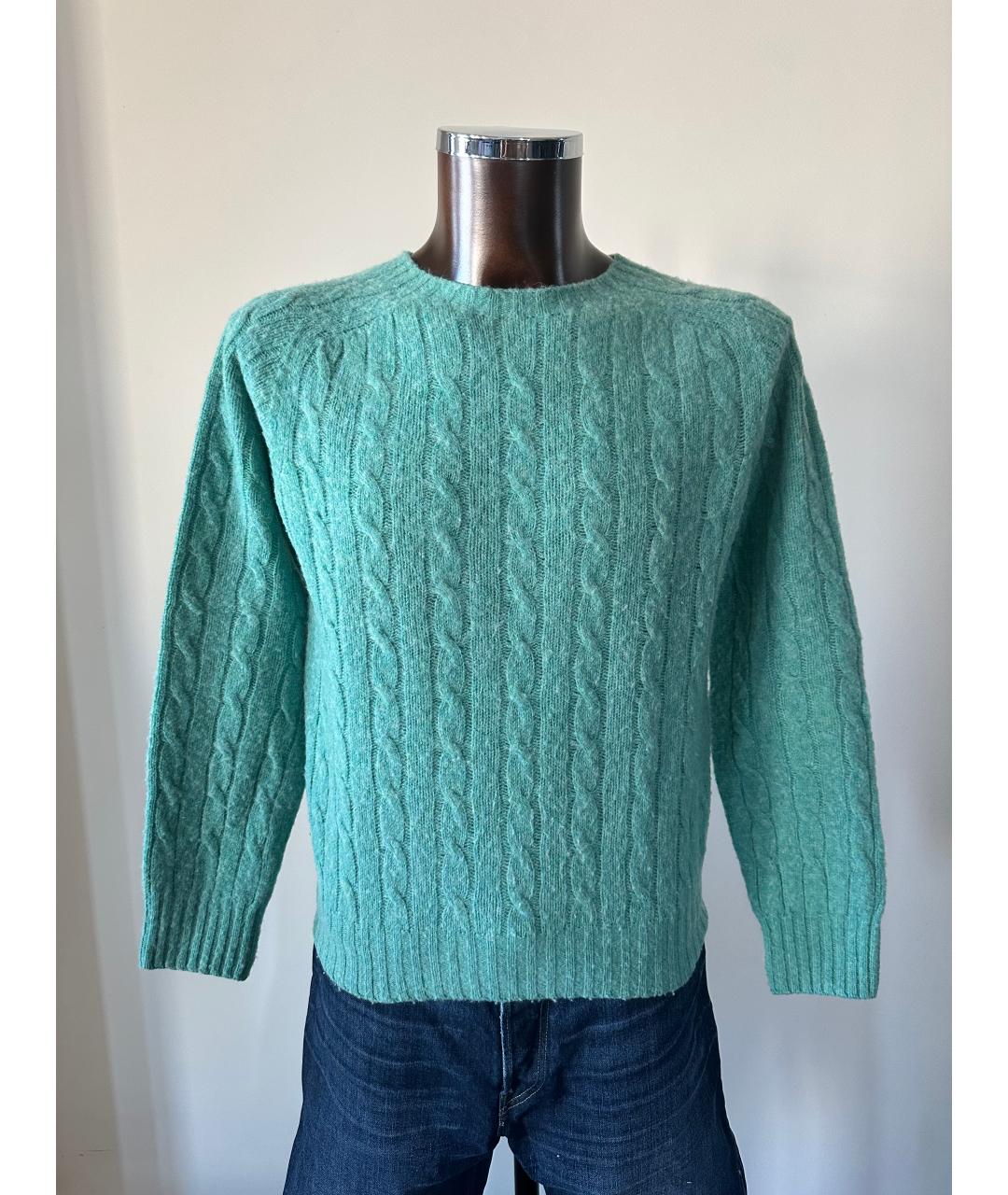 POLO RALPH LAUREN Бирюзовый шерстяной джемпер / свитер, фото 5