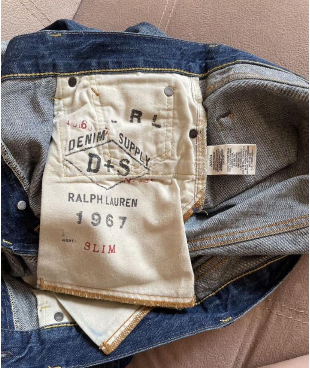 RALPH LAUREN Темно-синие хлопковые джинсы скинни, фото 6