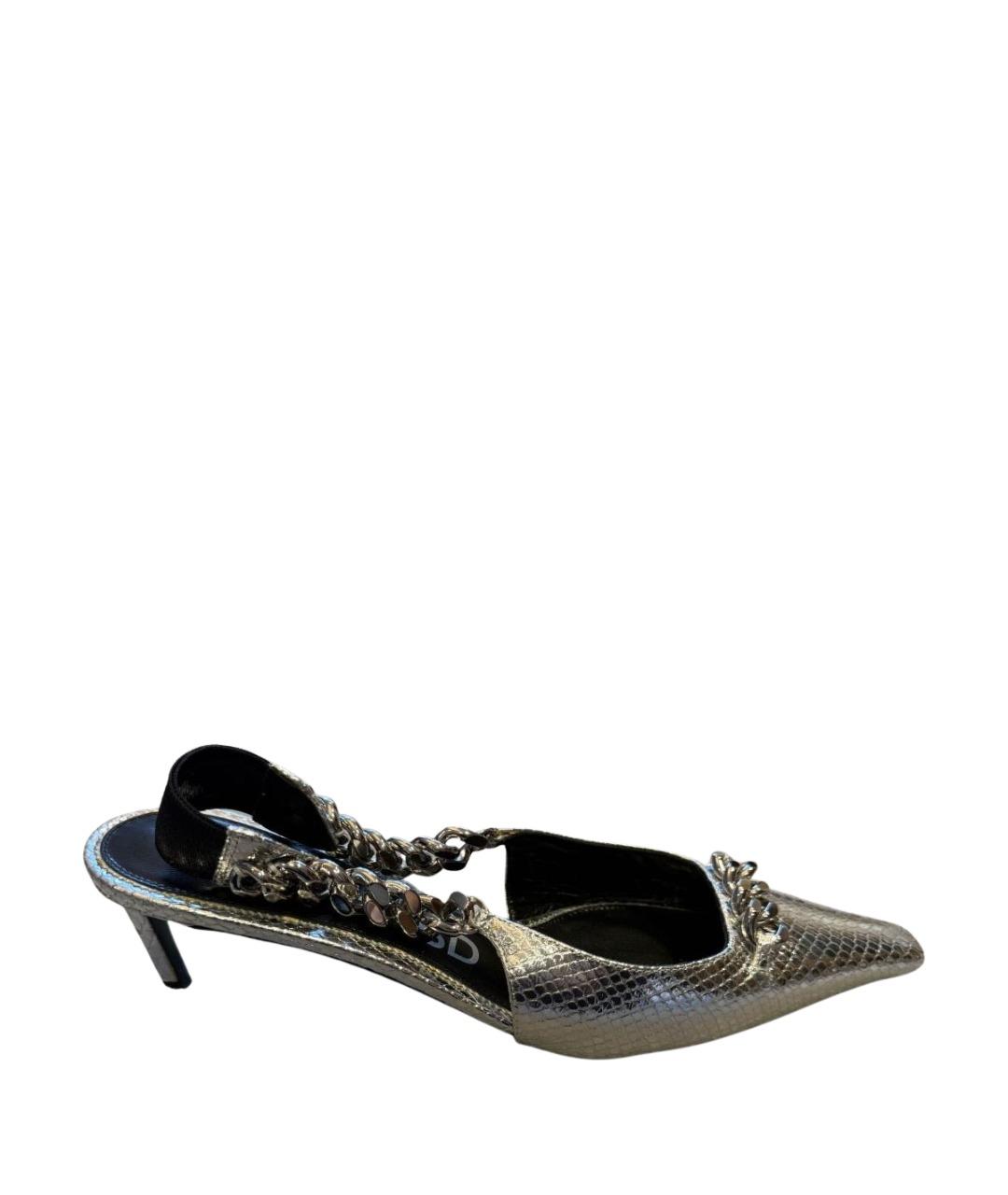 TOM FORD Серебряные кожаные мюли, фото 1