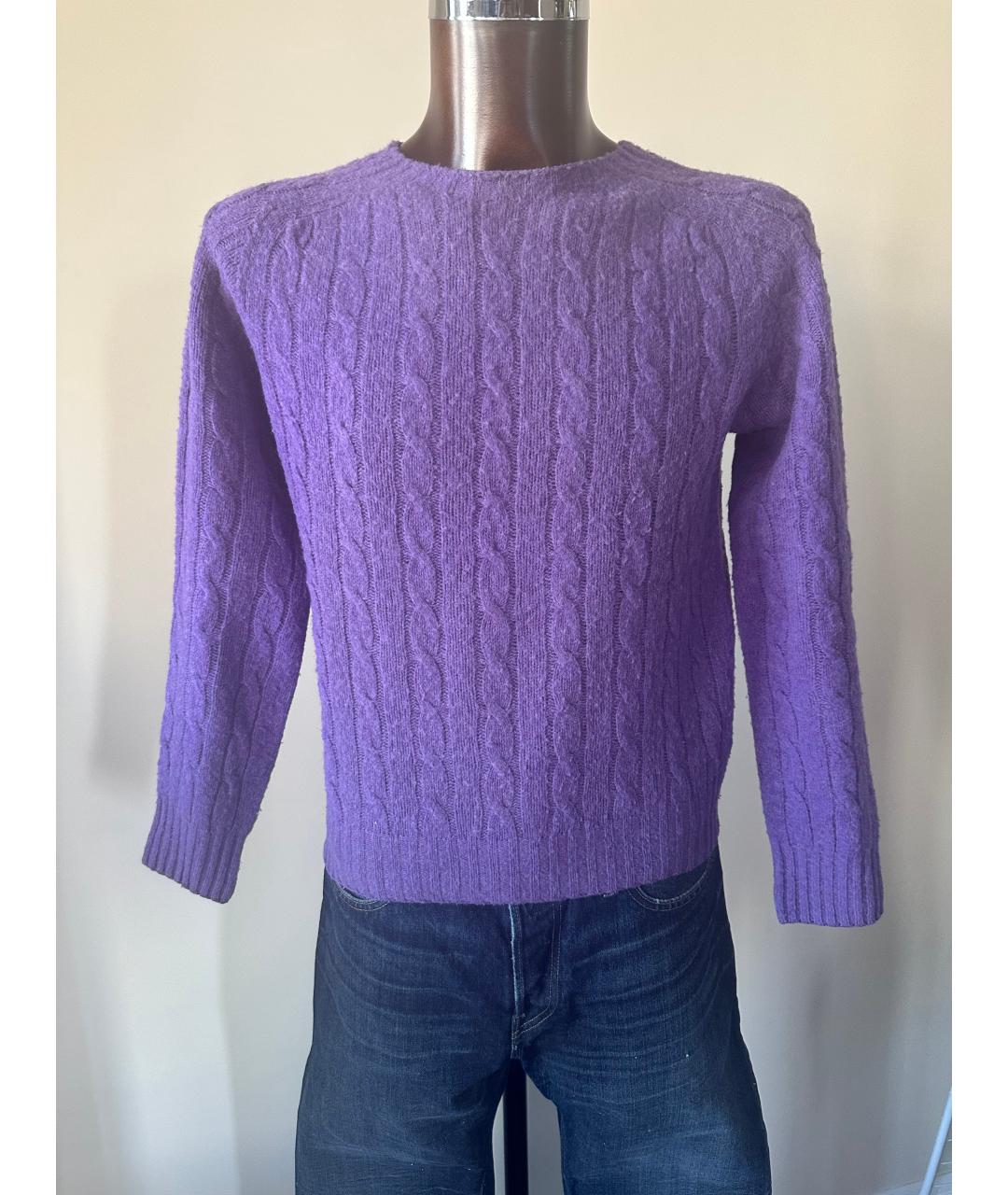 POLO RALPH LAUREN Фиолетовый шерстяной джемпер / свитер, фото 5